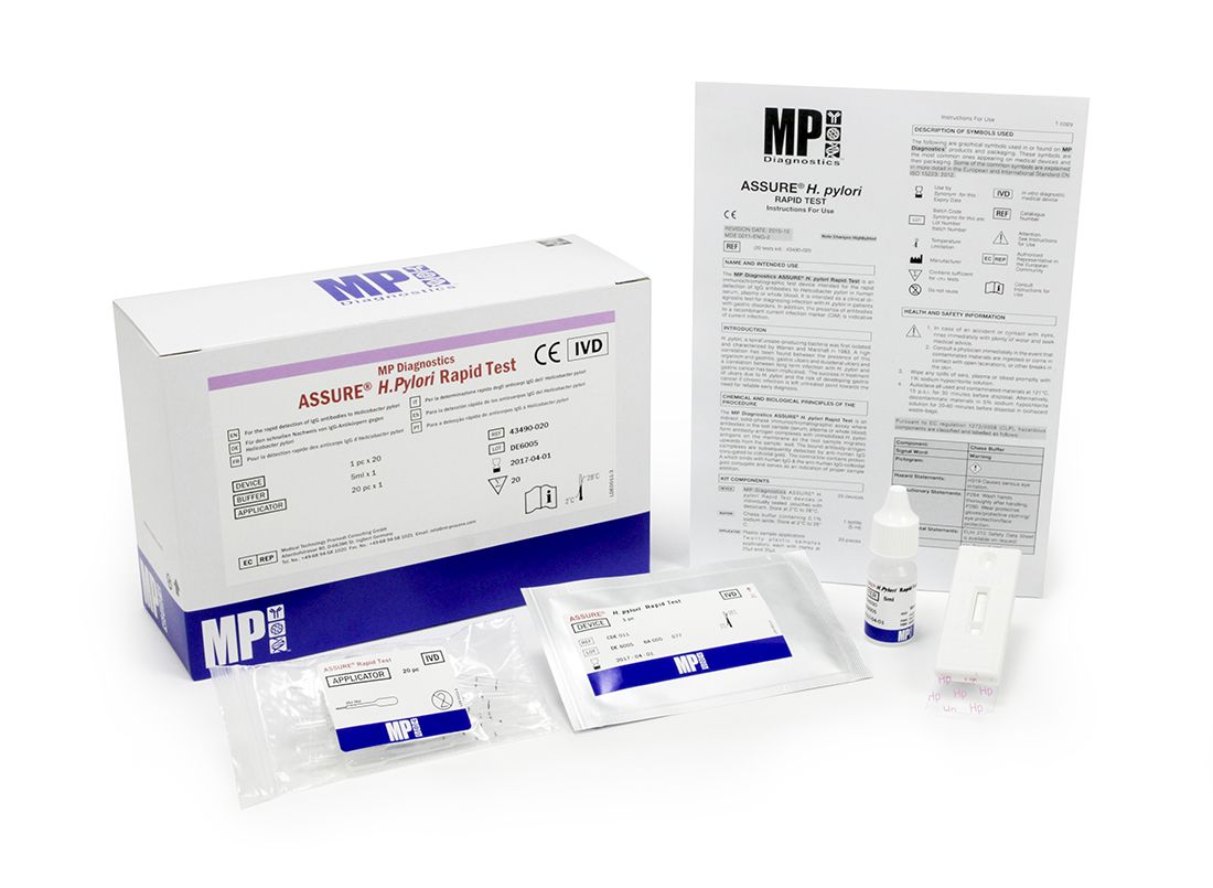 MP Diagnostics ASSURE H. Pylori Rapid Test (test HP dạ dày)