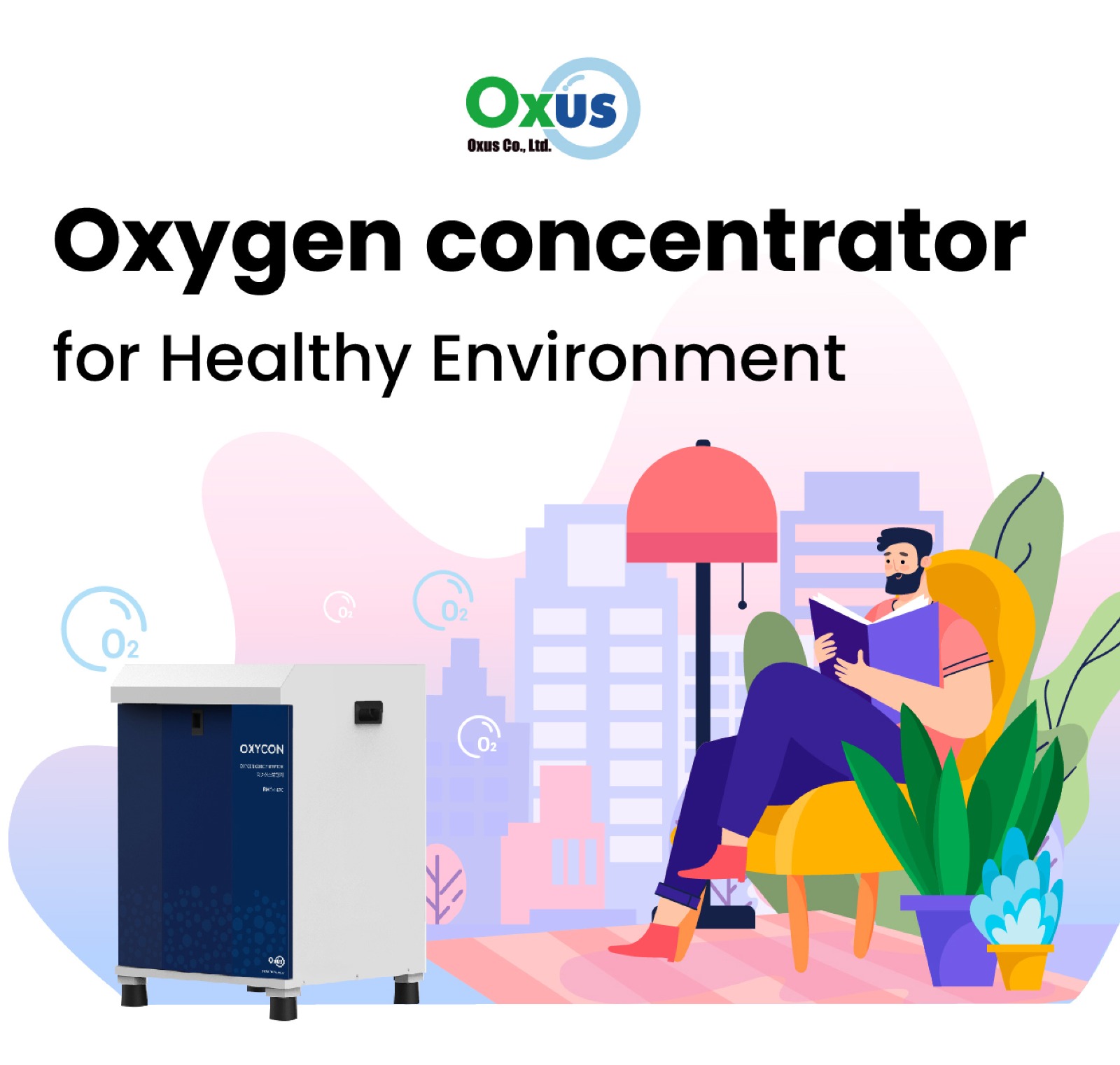 Máy tạo Oxy dùng cho văn phòng, trường học, phòng tập gym, căn hộ, nồng độ Oxy 0-70%
